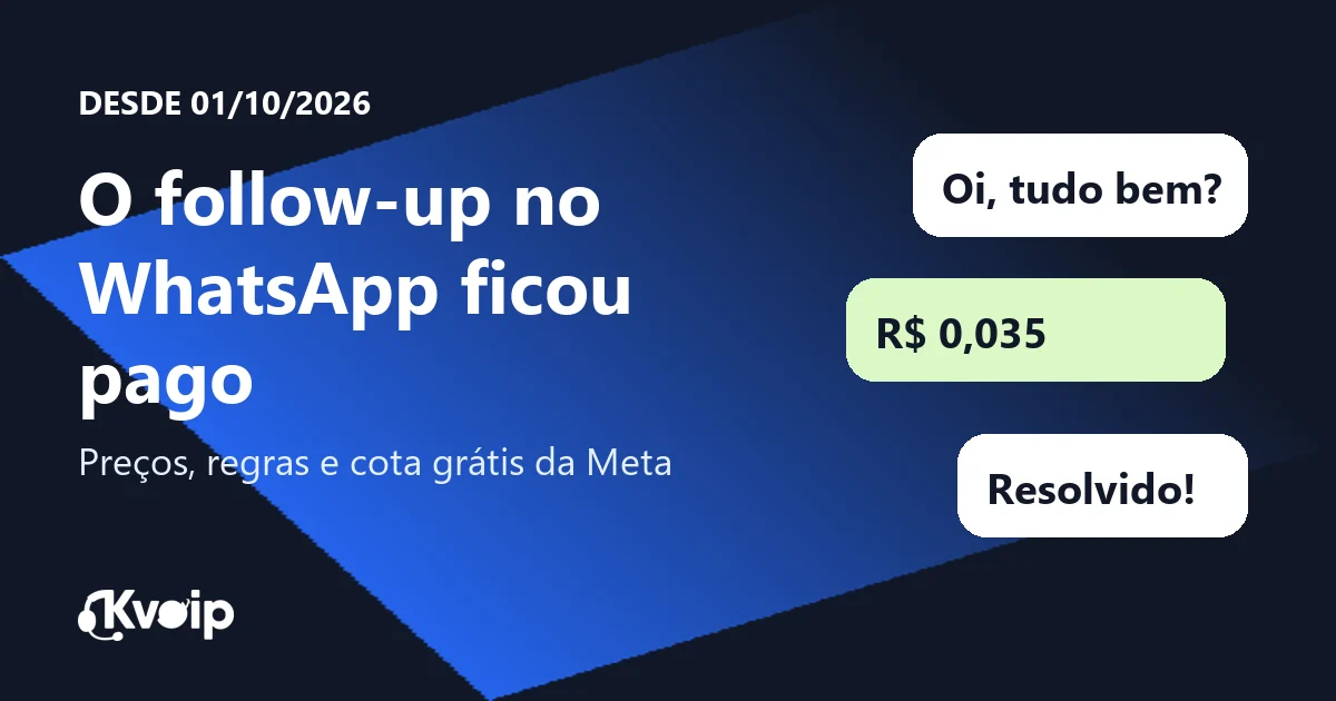 Cobrança do WhatsApp: o follow-up de vendas ficou pago. E agora?